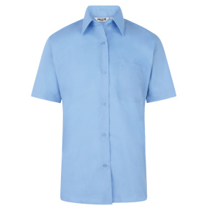 School Blouse - Short Sleeve - Blue (Twin Pack)